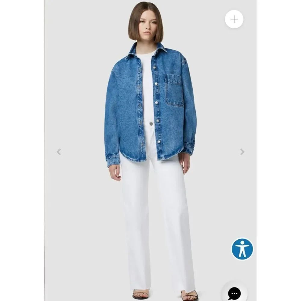 Hudson Rosie High-Rise Wide leg white denim jeans size 27 New FLAWED